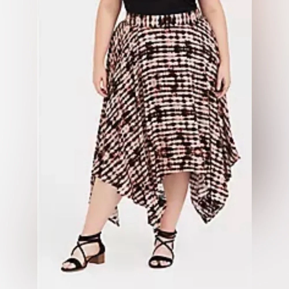 Torrid Challis Shark Bite Print Midi Skirt in Size 3